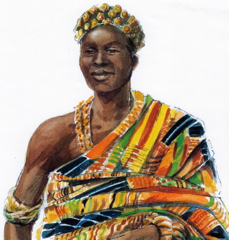 Ritratto di uomo in vestito tradizionale del Camerun